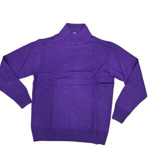 Bloomingdales Sutton Studio Purple Wool Turtleneck Sweater Made In Italy Women M